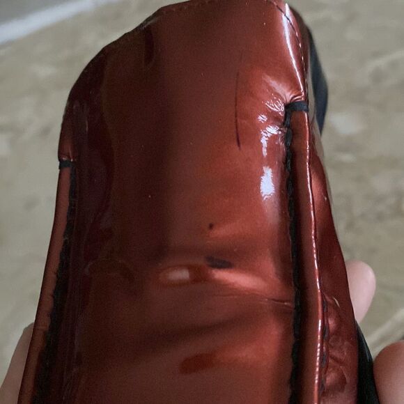 Bally Talky Mules Bronze Patent Leather Slip On Shoes Open Back - Picture 11 of 11